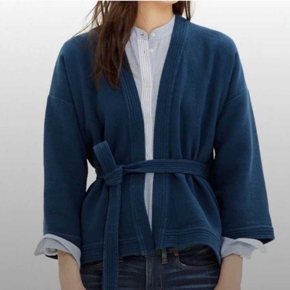 Madewell Kimono Wrap Blue Jacket/Sweater | S